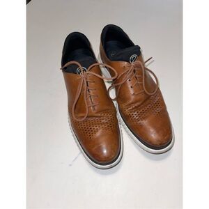 Cole Haan 2.Zerogrand Laser Wingtip Men's Leather Oxford Tan/Ivory Size 12 M